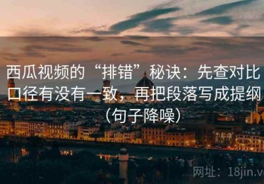 西瓜视频的“排错”秘诀：先查对比口径有没有一致，再把段落写成提纲（句子降噪）