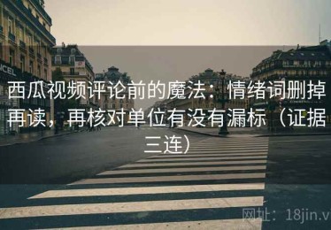 西瓜视频评论前的魔法：情绪词删掉再读，再核对单位有没有漏标（证据三连）